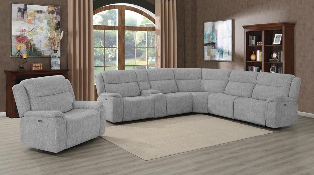 Wagner - Wagner 6-piece Modular Power^2 Sectional Light Grey