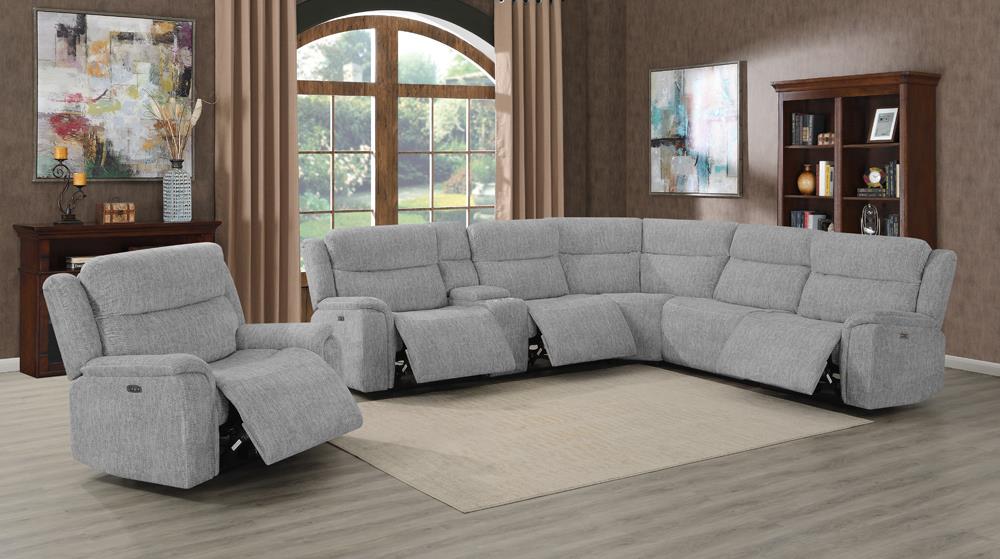 Wagner - Wagner 6-piece Modular Power^2 Sectional Light Grey