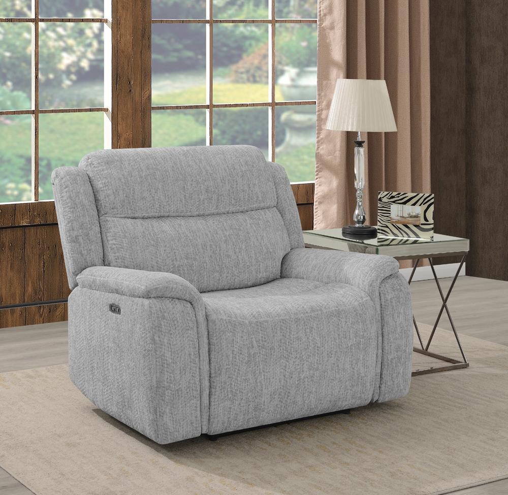 Wagner - Wagner Power^2 Recliner with Power Headrest Light Grey