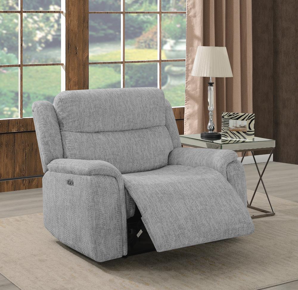 Wagner - Wagner Power^2 Recliner with Power Headrest Light Grey