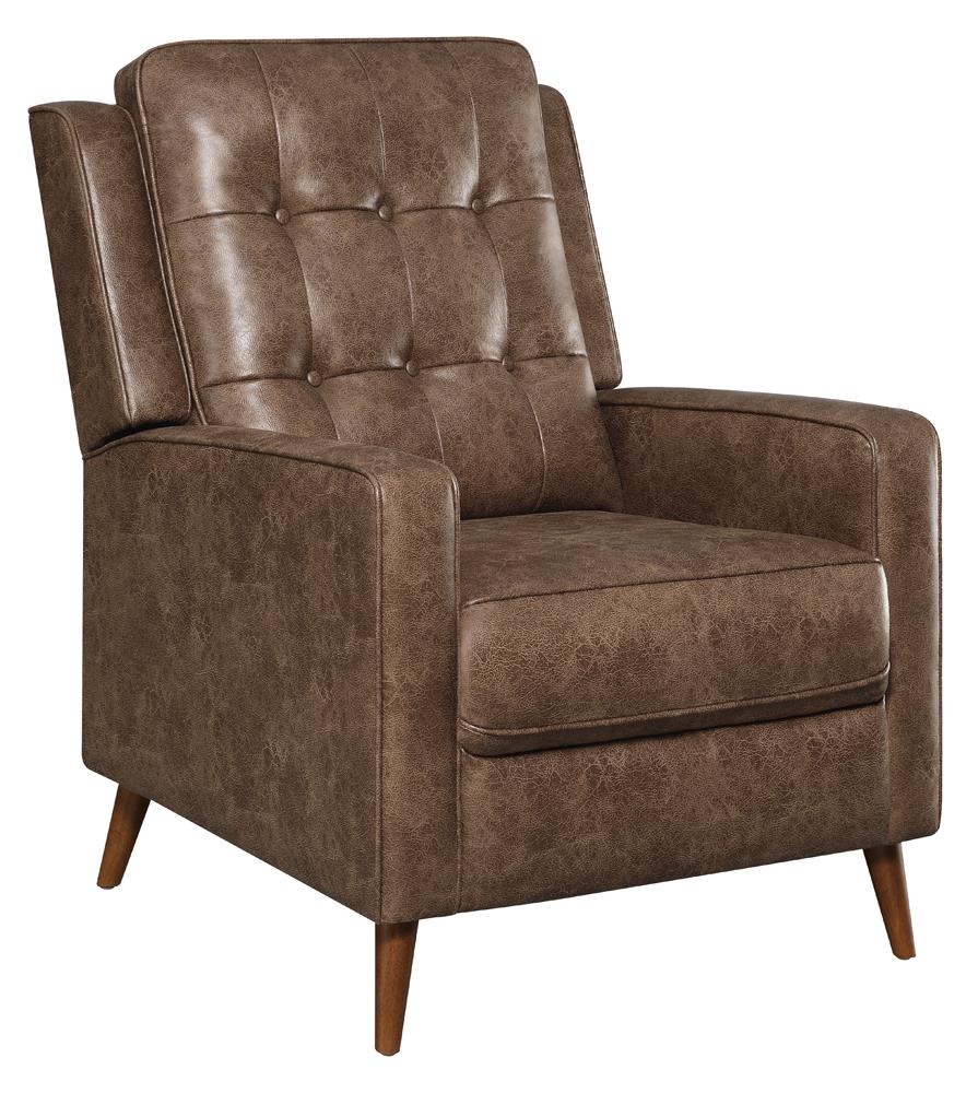 Davidson - Davidson Upholstered Tufted Push Back Recliner Brown