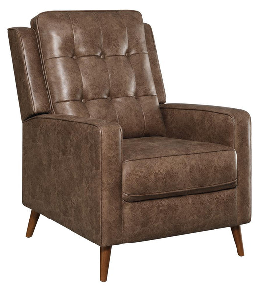 Davidson - Davidson Upholstered Tufted Push Back Recliner Brown