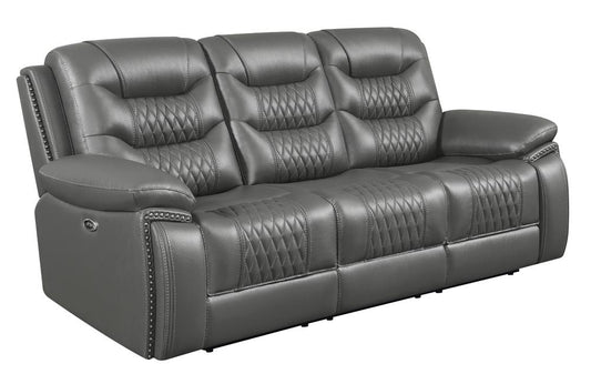 Flamenco - Flamenco Tufted Upholstered Power Sofa Charcoal