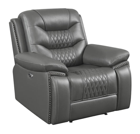 Flamenco - Flamenco Tufted Upholstered Power Recliner Charcoal