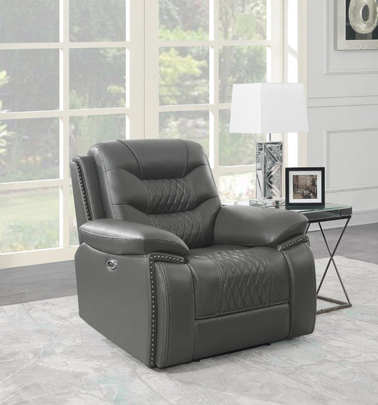 Flamenco - Flamenco Tufted Upholstered Power Recliner Charcoal