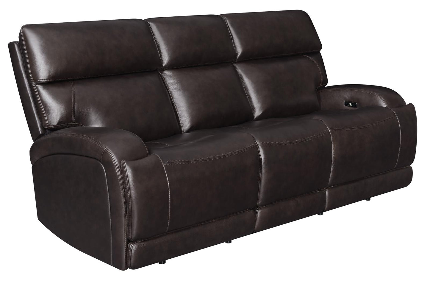 Longport - Longport Upholstered Power Sofa Dark Brown