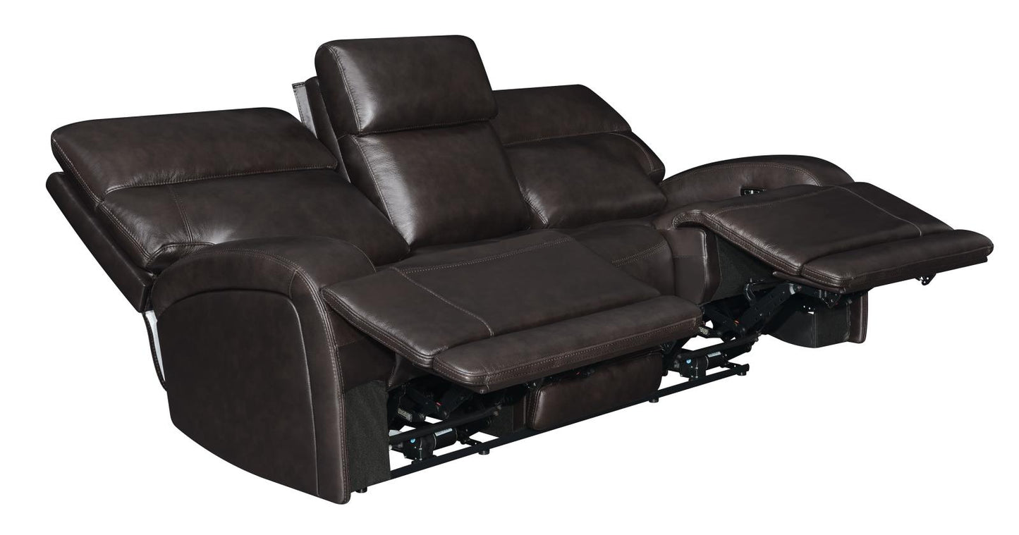 Longport - Longport Upholstered Power Sofa Dark Brown