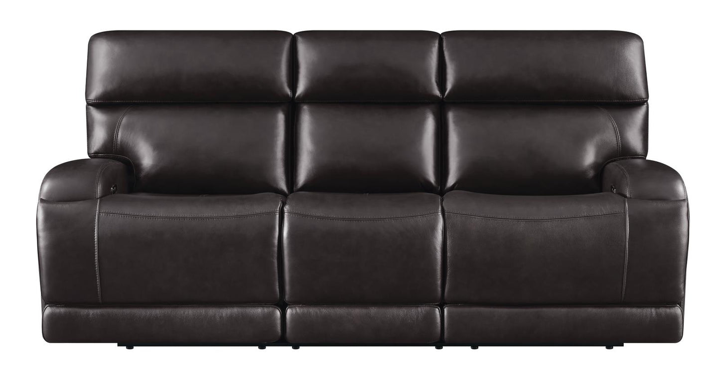 Longport - Longport Upholstered Power Sofa Dark Brown