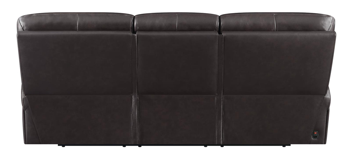 Longport - Longport Upholstered Power Sofa Dark Brown