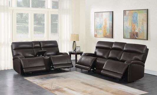 Longport - Longport 2-piece Upholstered Power Living Room Set Dark Brown