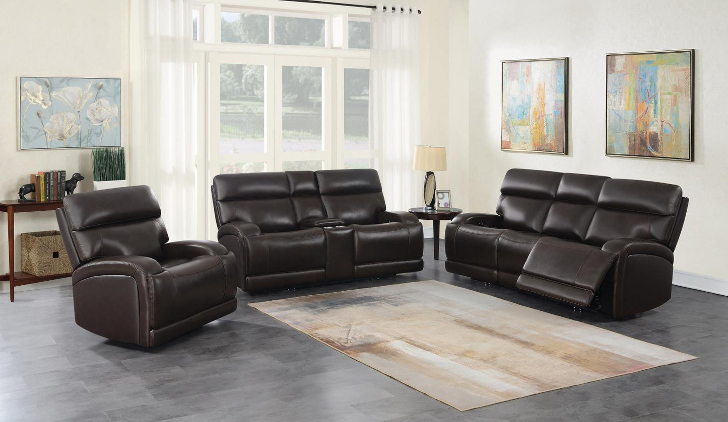 Longport - Longport Upholstered Power Sofa Dark Brown