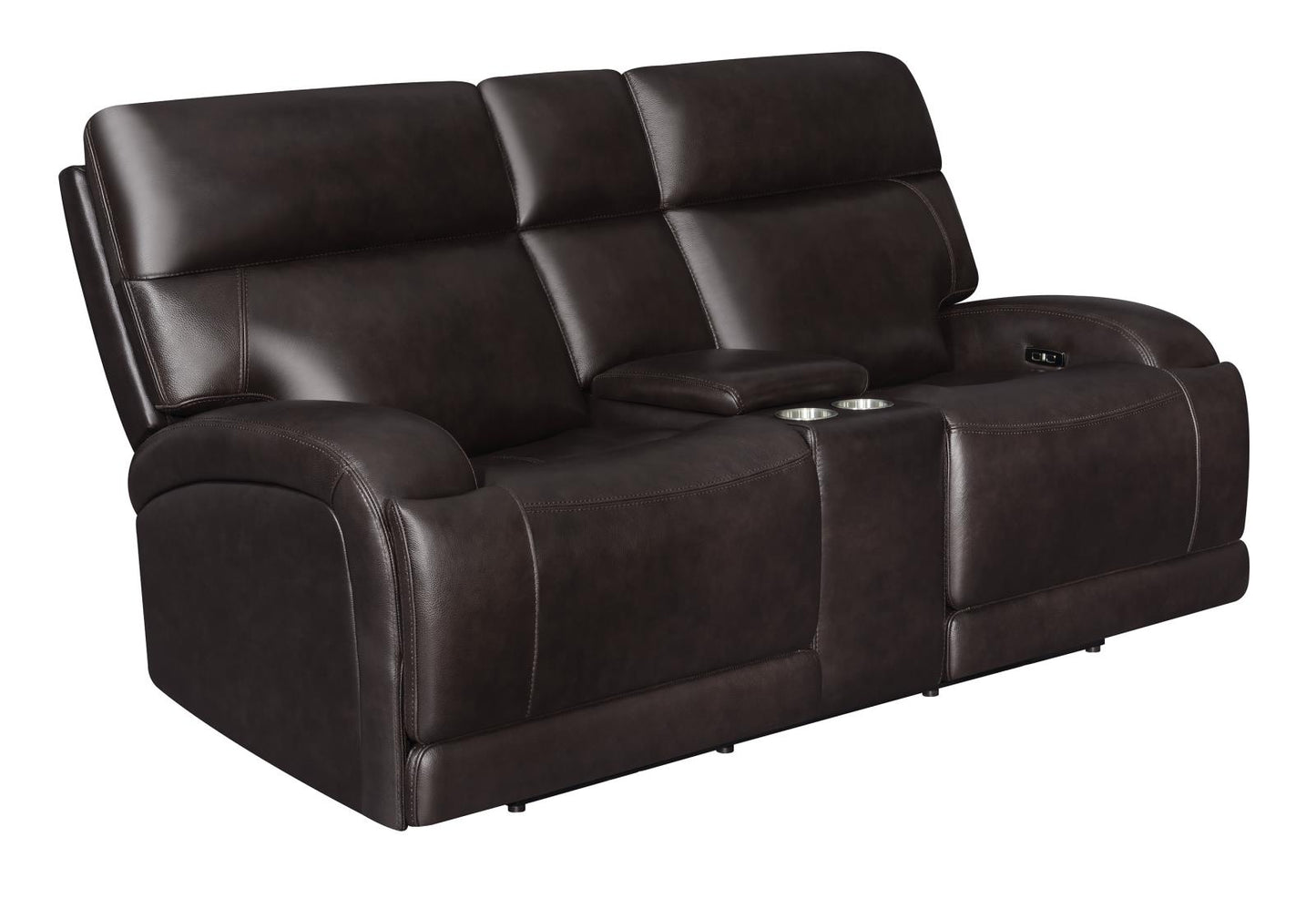 Longport - Longport 2-piece Upholstered Power Living Room Set Dark Brown