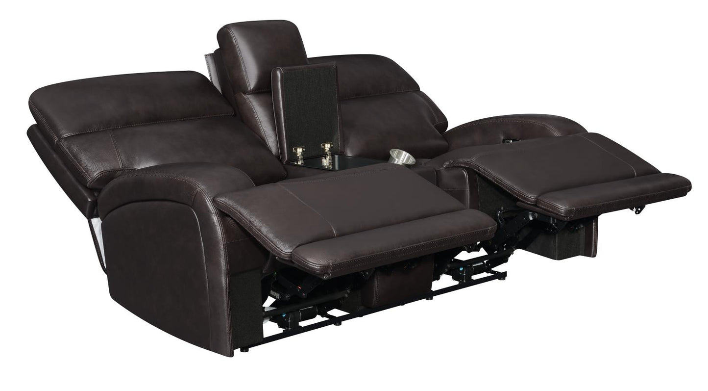 Longport - Longport 2-piece Upholstered Power Living Room Set Dark Brown
