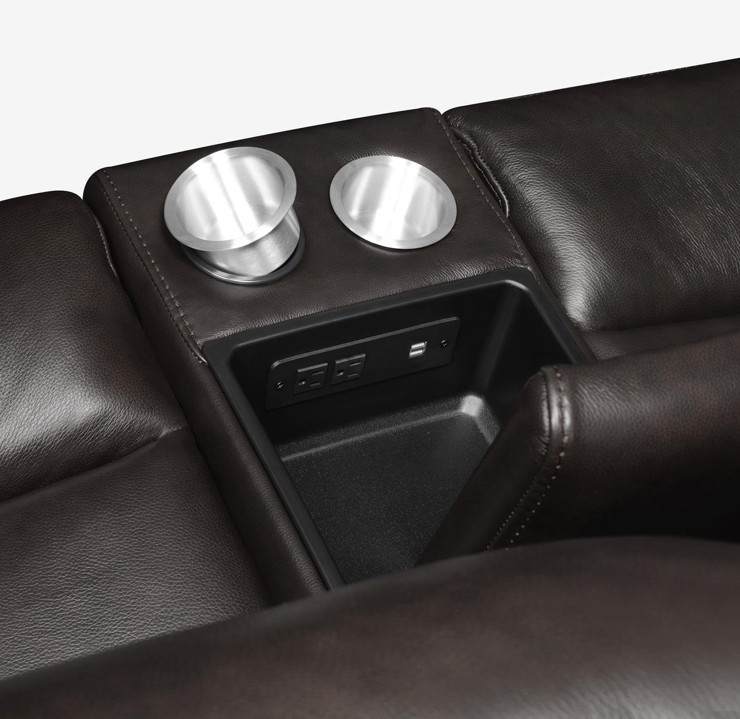 Longport - Longport 2-piece Upholstered Power Living Room Set Dark Brown