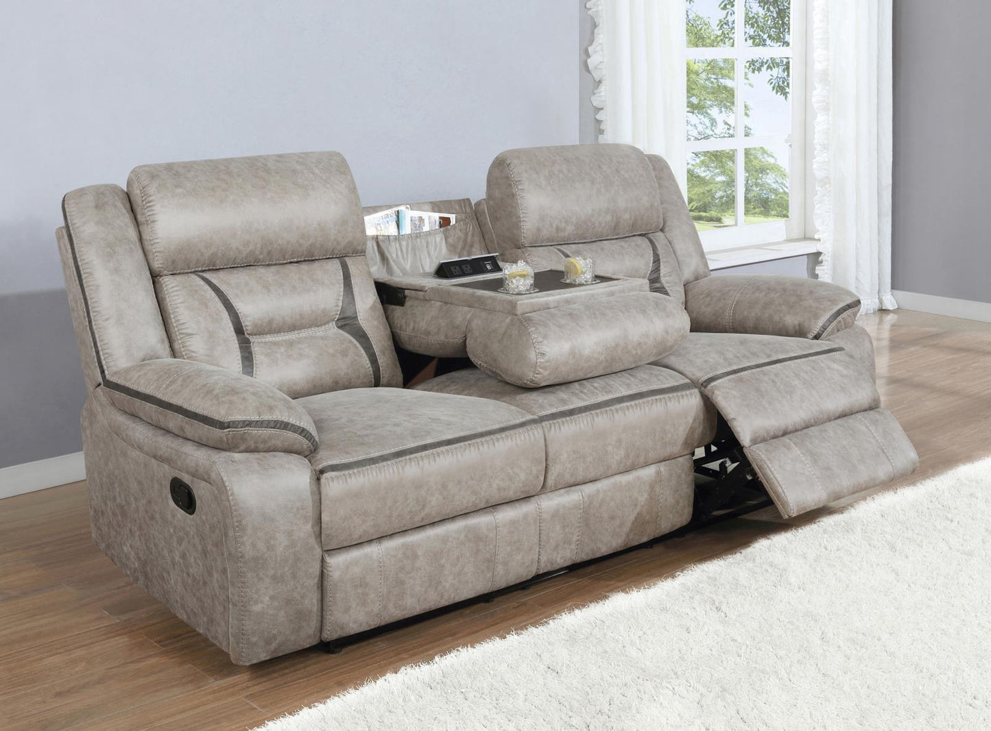 Greer - Greer Upholstered Tufted Back Motion Sofa