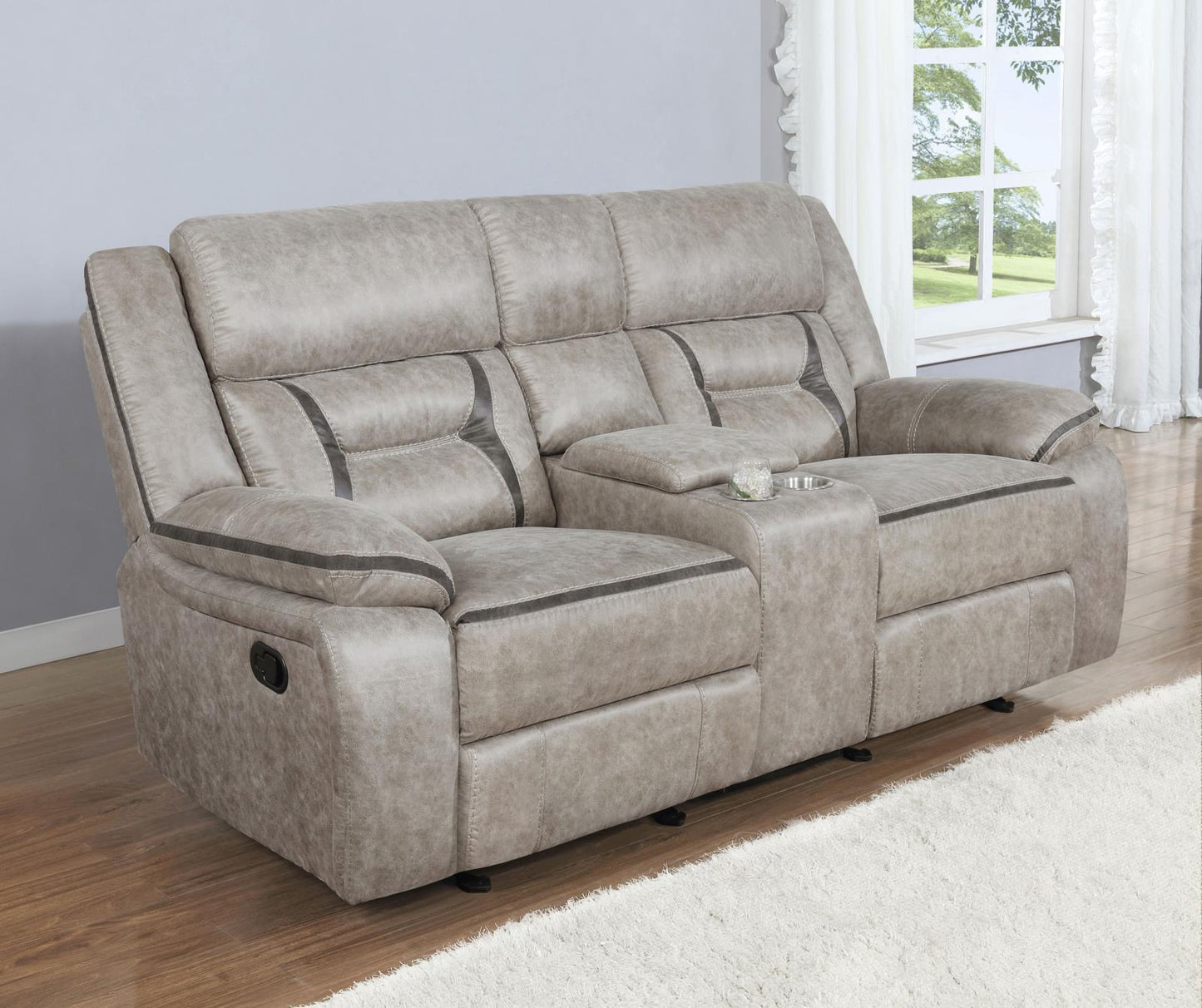 Greer - Greer Upholstered Tufted Back Glider Loveseat