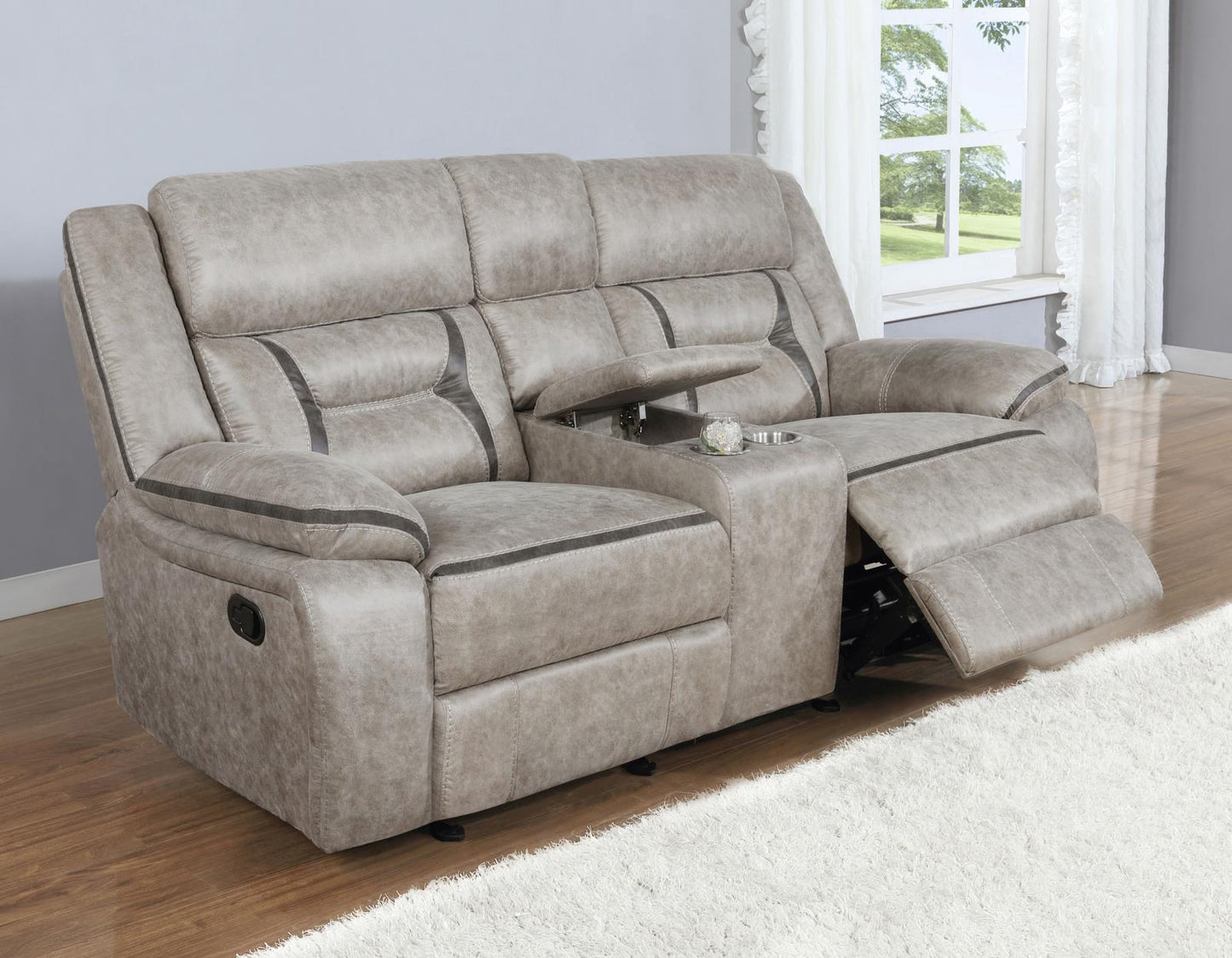 Greer - Greer Upholstered Tufted Back Glider Loveseat
