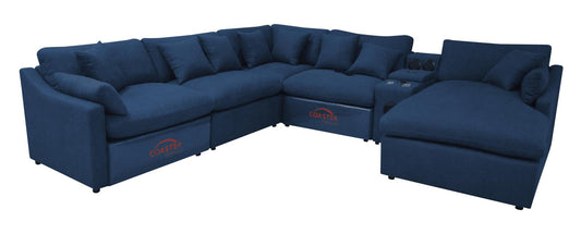 Destino - Destino 6-piece Modular Power Sectional Midnight Blue
