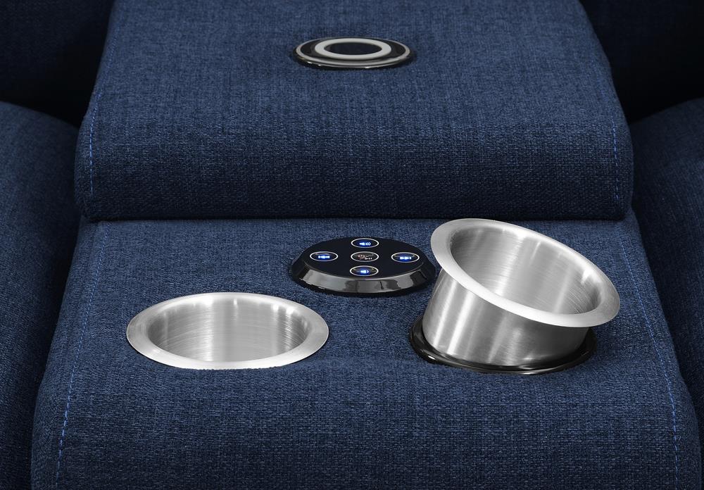 Destino - Destino 6-piece Modular Power Sectional Midnight Blue