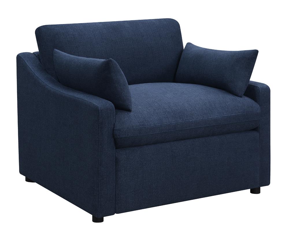 Destino - Destino Cushion Back Power Recliner Midnight Blue