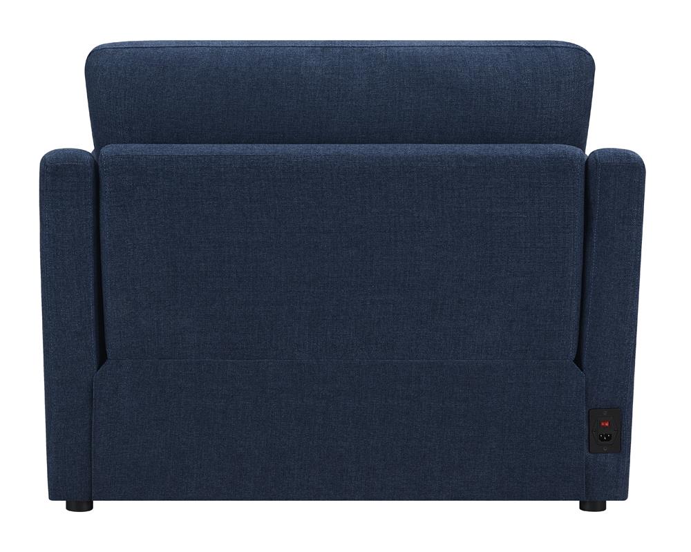 Destino - Destino Cushion Back Power Recliner Midnight Blue