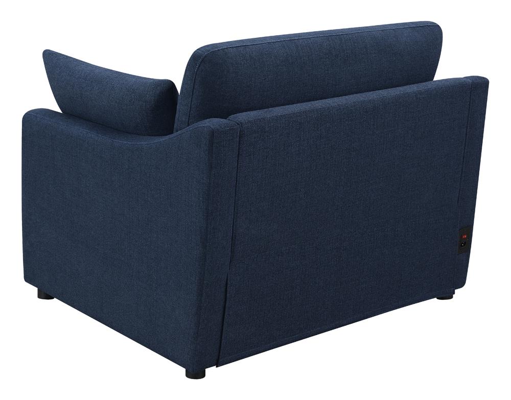 Destino - Destino Cushion Back Power Recliner Midnight Blue