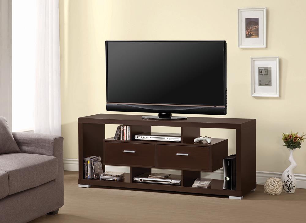 Darien - Darien 2-drawer Rectangular TV Console Cappuccino