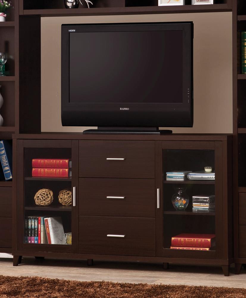 Lewes - Lewes 2-door TV Stand with Adjustable Shelves Cappuccino