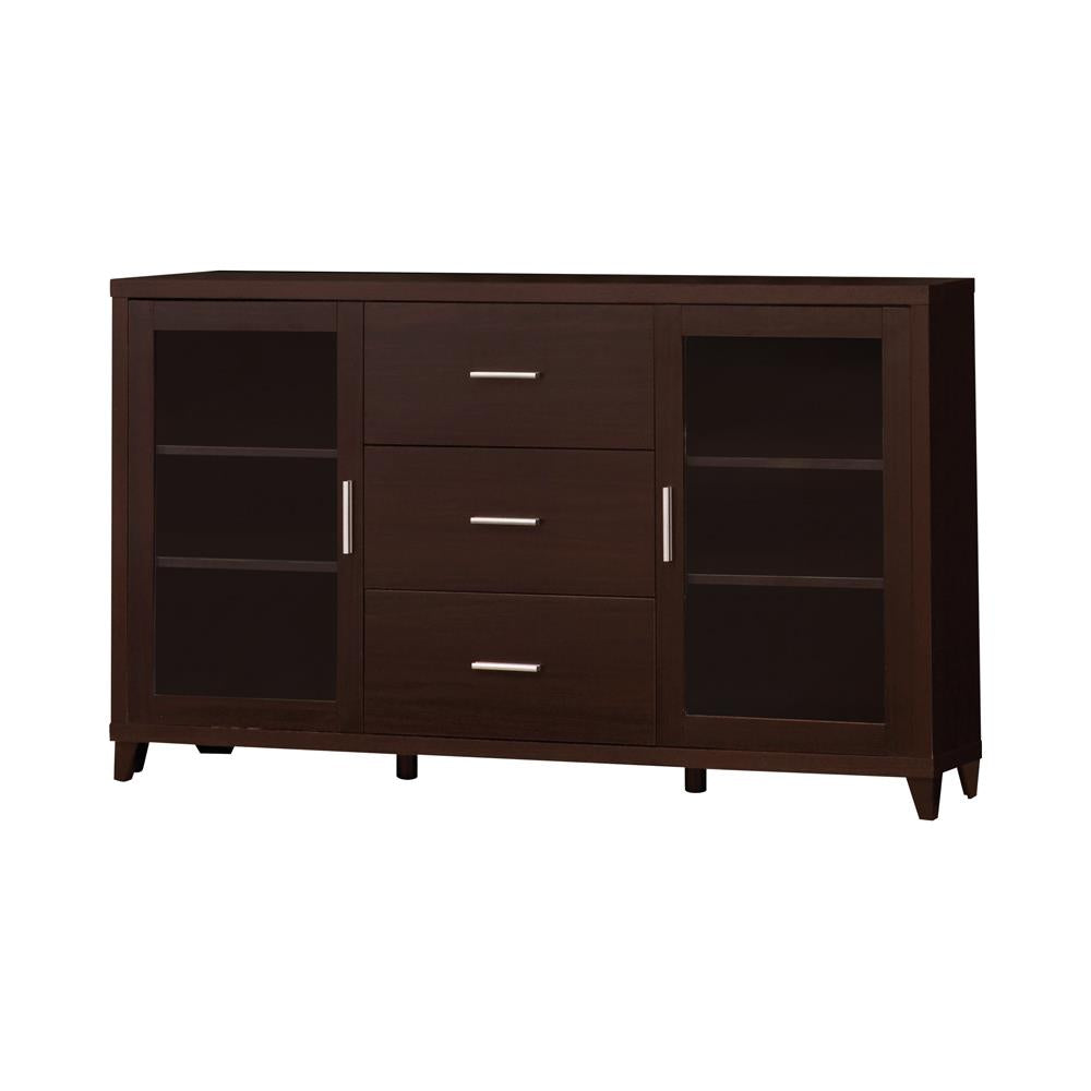 Lewes - Lewes 2-door TV Stand with Adjustable Shelves Cappuccino