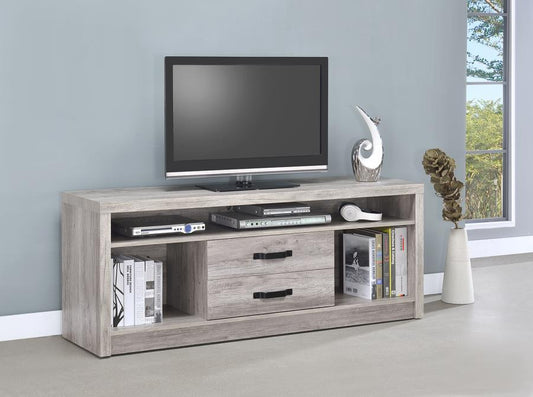 Burke - Burke 2-drawer TV Console Grey Driftwood