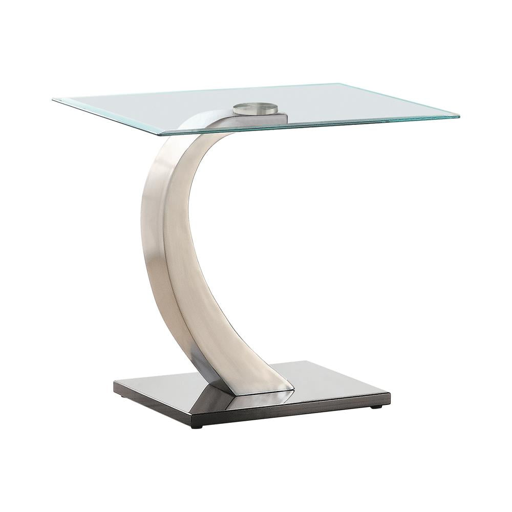 Pruitt - Pruitt Glass Top End Table Clear and Satin