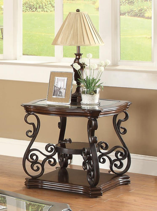 Laney - Laney End Table Deep Merlot and Clear