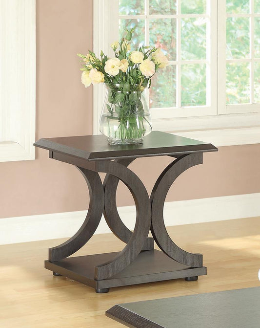 Shelly - Shelly C-shaped Base End Table Cappuccino