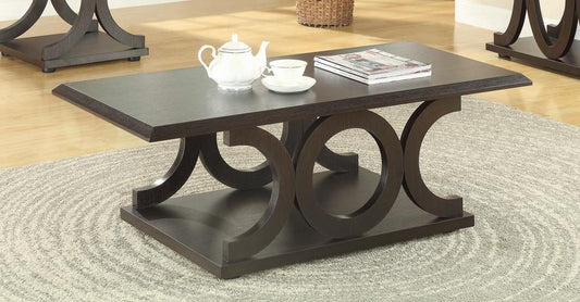 Shelly - Shelly C-shaped Base Coffee Table Cappuccino