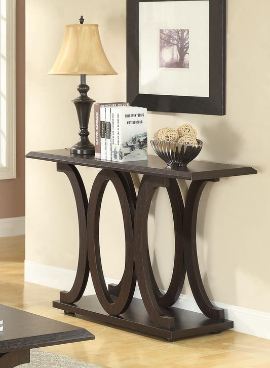 Shelly - Shelly C-shaped Base Sofa Table Cappuccino