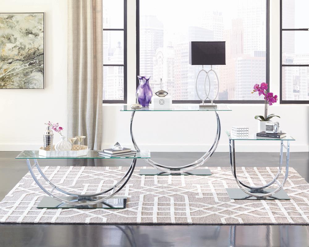 Danville - Danville U-shaped End Table Chrome