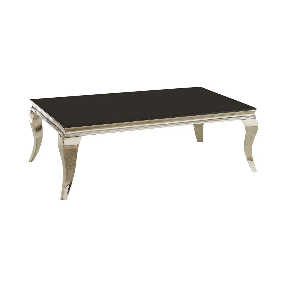 Luna - Luna Rectangular Coffee Table Chrome and Black