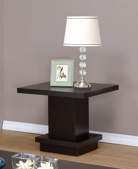 Reston - Reston Pedestal Square End Table Cappuccino