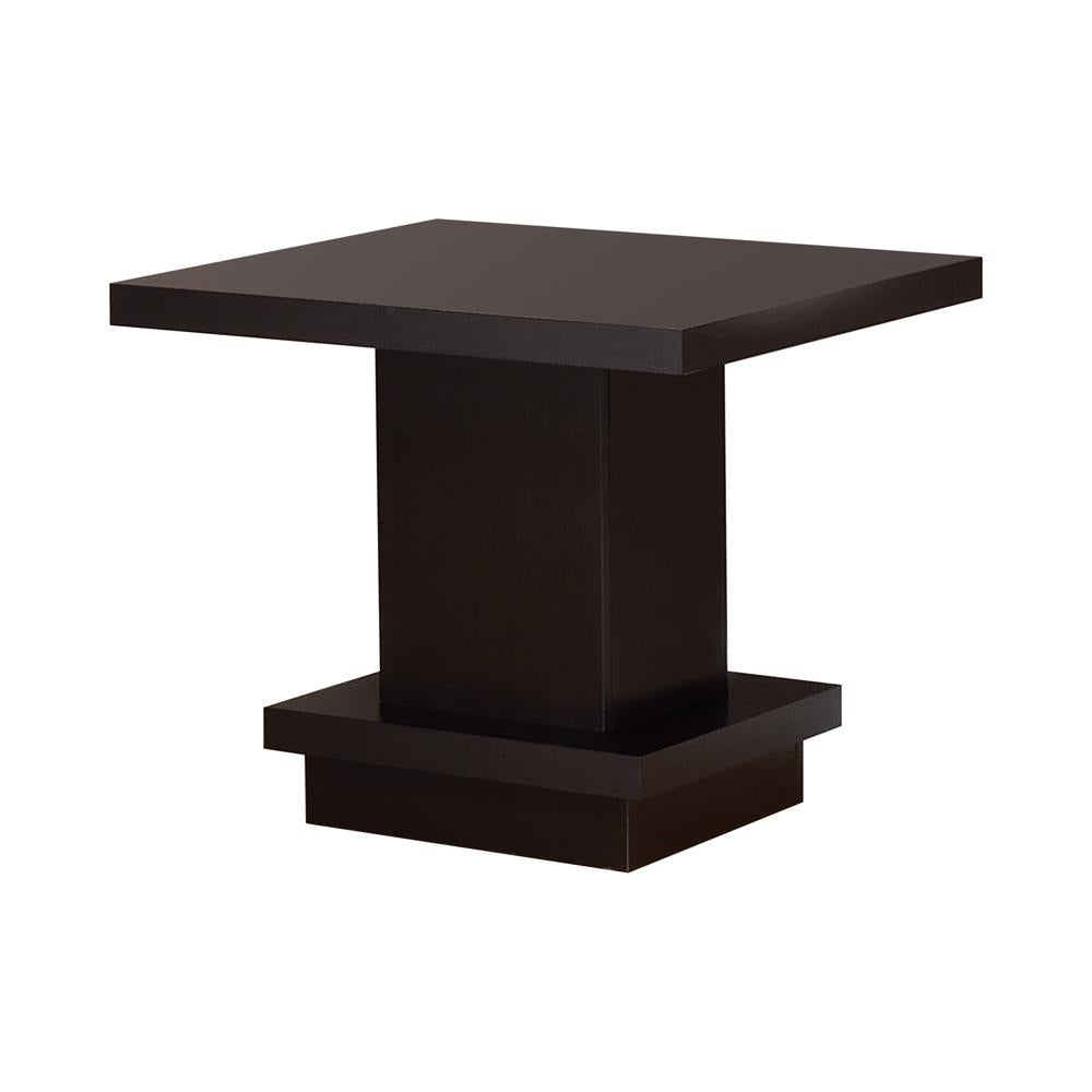 Reston - Reston Pedestal Square End Table Cappuccino