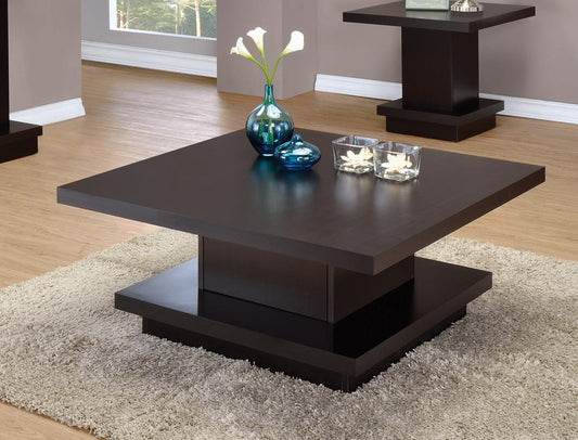 Reston - Reston Pedestal Square Coffee Table Cappuccino