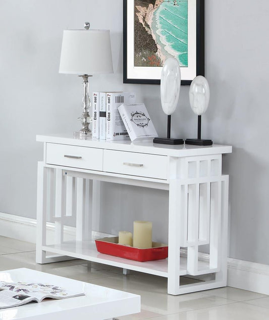 Schmitt - Schmitt Rectangular 2-drawer Sofa Table High Glossy White