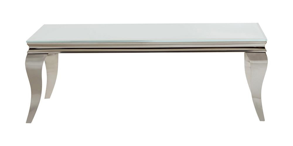 Luna - Luna Rectangle Coffee Table White and Chrome