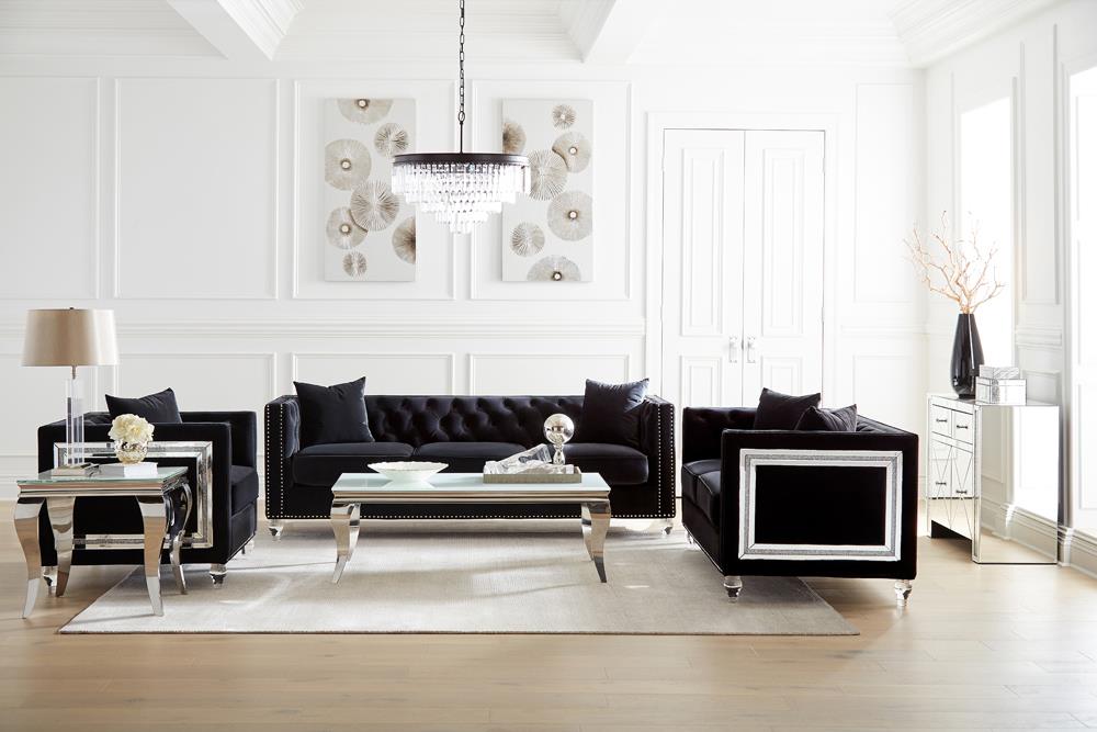 Luna - Luna Rectangle Coffee Table White and Chrome