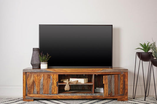 Ezekiel - 2-door TV Console Sheesham Grey
