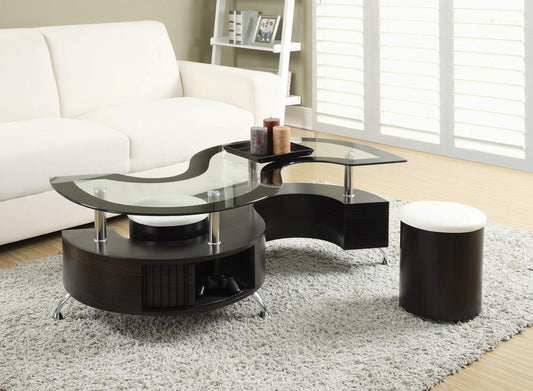 Buckley - Buckley 3-piece Coffee Table and Stools Set Cappuccino