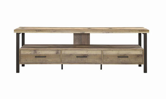 Ruston - Ruston 71" 3-drawer TV Console Weathered Pine