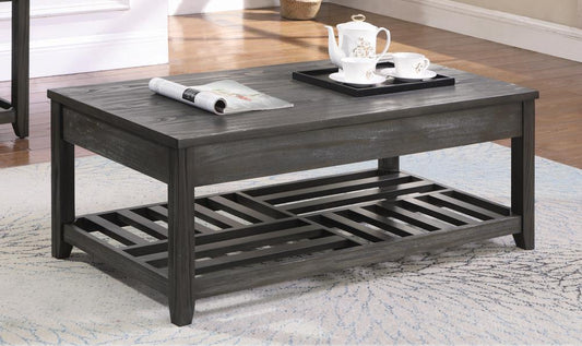 Cliffview - Cliffview Lift Top Coffee Table with Storage Cavities Grey