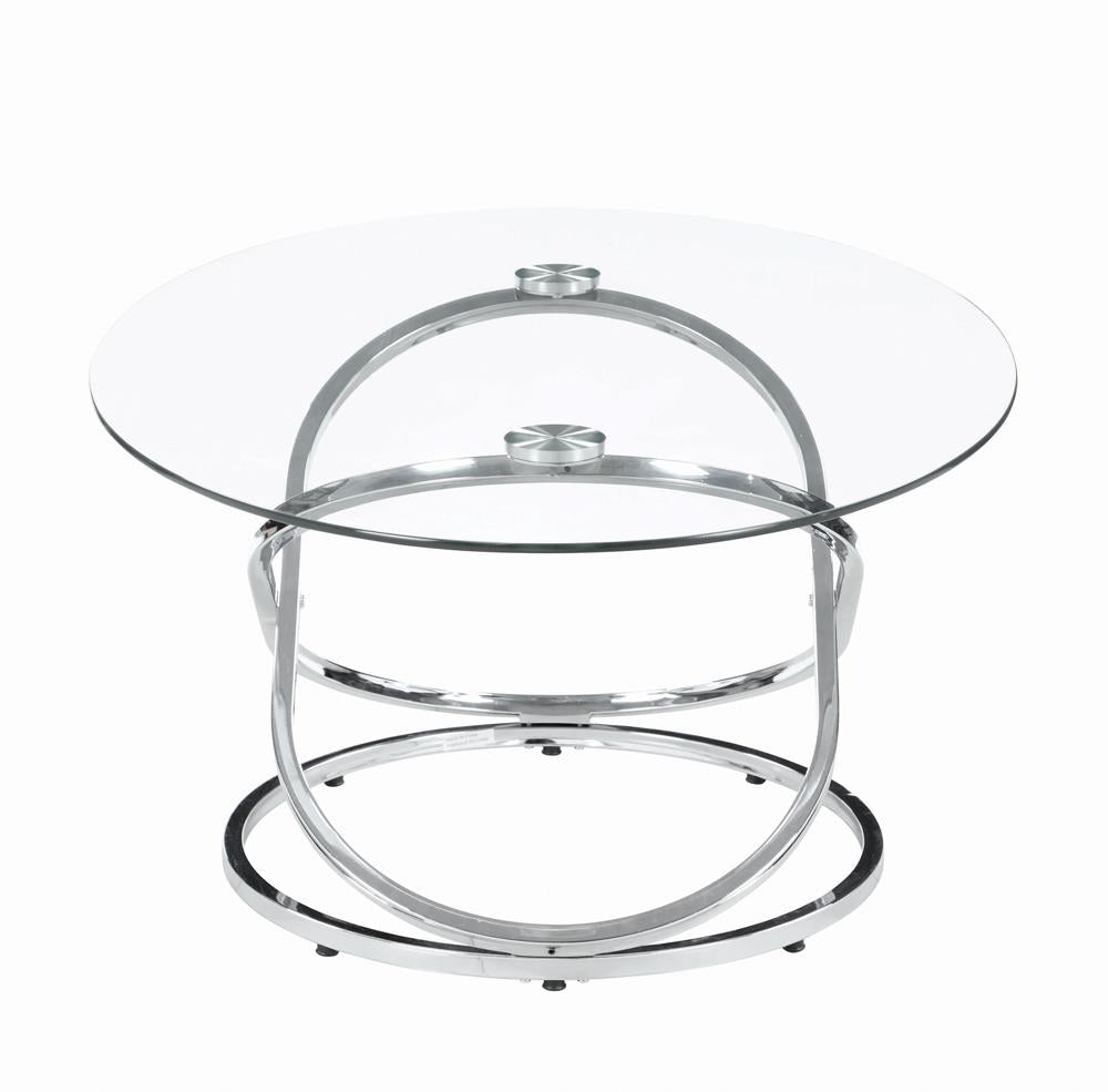 Warren - Warren 3-piece Occasional Set Chrome and Clear