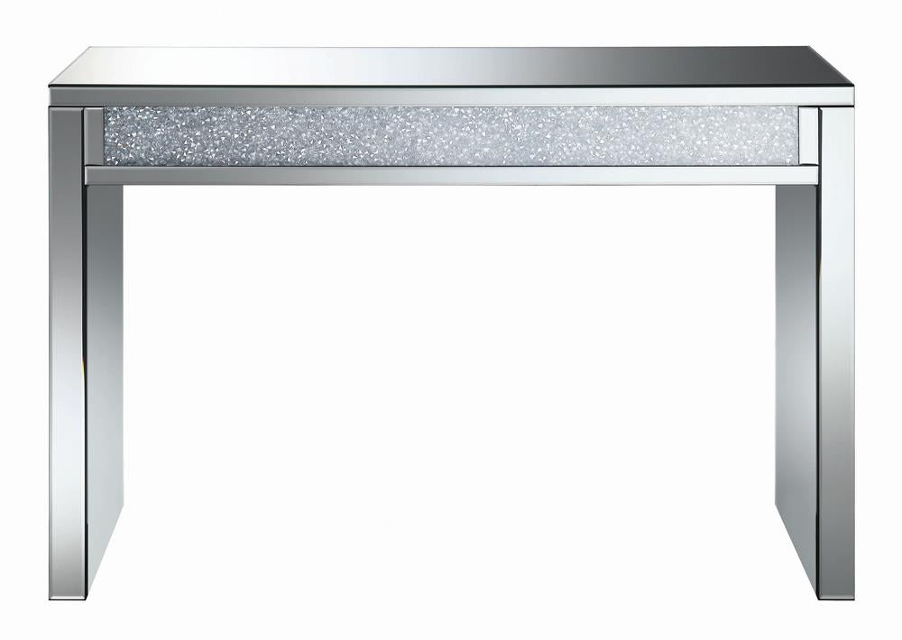 Gillian - Gillian Rectangular Sofa Table Silver and Clear Mirror