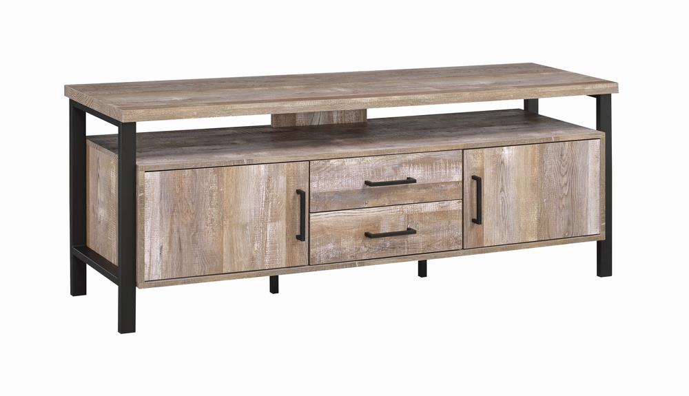 Ruston - Ruston 59" 2-drawer TV Console Weathered Oak